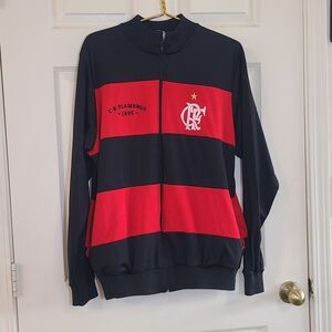 Men's Red & Black Zip-Up Track Jacket
